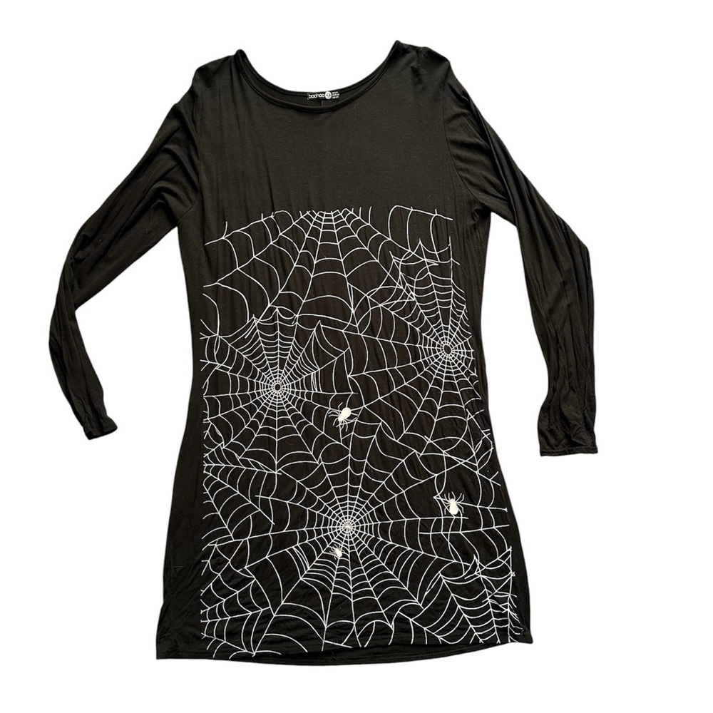 💚3/$30💚Boohoo Spider Web dress EUC UK 24 US 20 2X halloween party costume